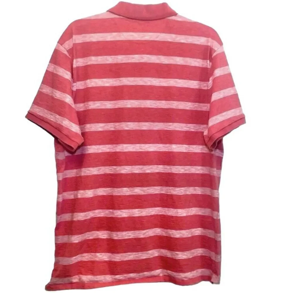 Banana Republic Striped Polo in Pink/Pink Heather Men’s XL